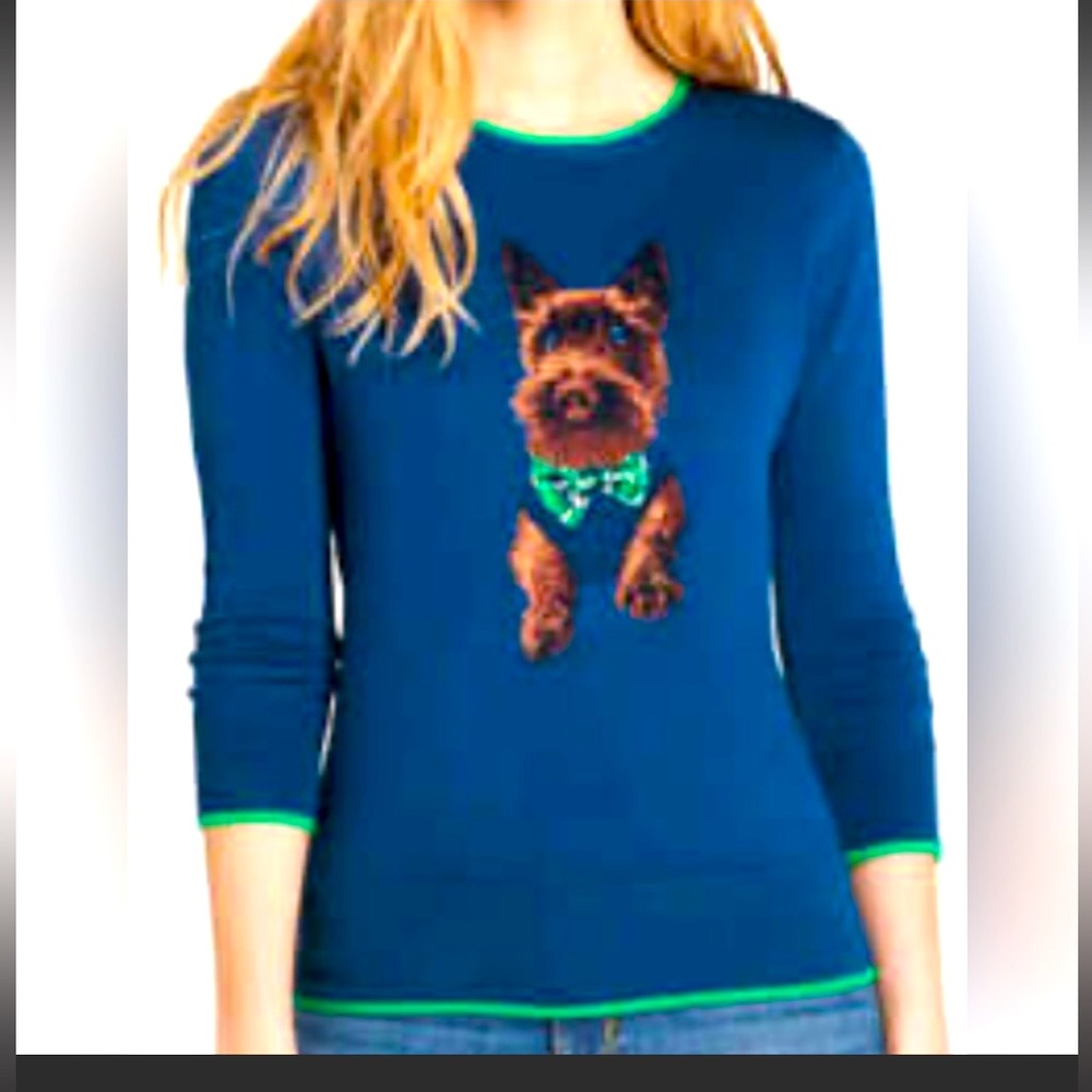 Land’s End dog print sweater NWT